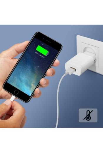 Caricabatterie da muro USB - con carica rapida potenza 2A