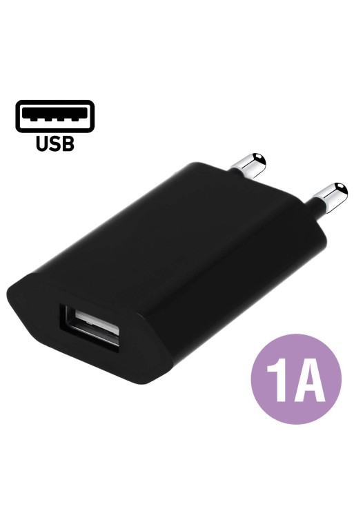 Caricabatterie Adattatore da muro USB 1A – Nero