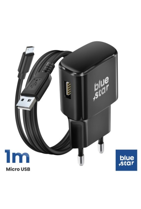 Caricatore USB Quick Charge 2.0 con cavo micro USB 1m - Blue Star Nero