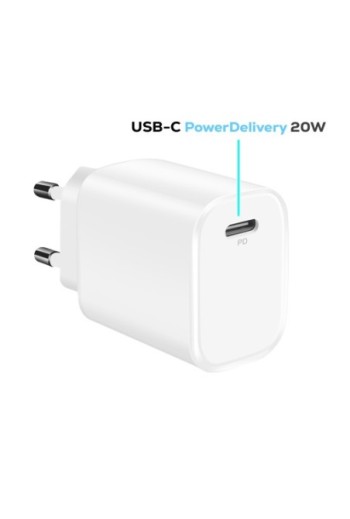 Caricatore da parete USB-C 20W Power Delivery + cavo iPhone Lightning/USB-C - Bwoo