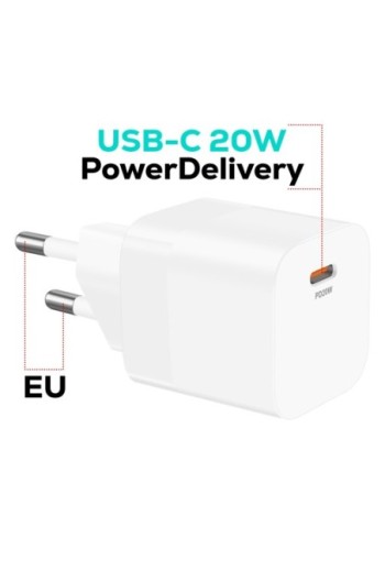 Caricatore da muro USB-C Power Delivery 20W – Bwoo Bianco