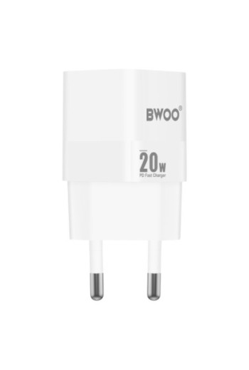 Caricatore da muro USB-C Power Delivery 20W – Bwoo Bianco