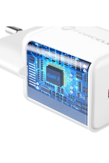 Caricatore da Muro GaN III 30W USB-C + USB - Forcell F-Energy Mini Bianco