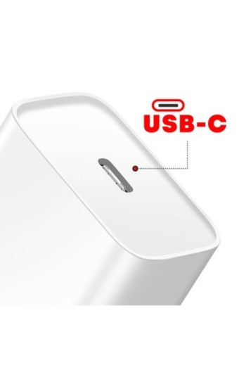 Caricabatterie USB-C 20W + cavo da USB-C a Lightning per iPhone - XO bianco