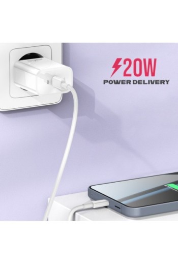 Caricabatterie USB-C Power Delivery 20W Maxlife - bianco
