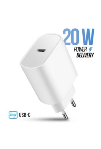 Caricabatterie USB-C per Smartphone e Tablet Power Delivery 20W - Bianco