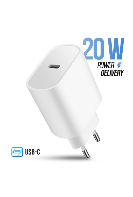 Caricabatterie USB-C per Smartphone e Tablet Power Delivery 20W - Bianco
