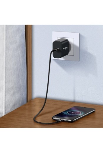 Caricabatterie da Parete USB-C Akashi Carica Rapida 20 W - Nero