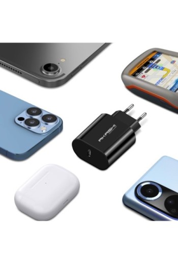 Caricabatterie da Parete USB-C Akashi Carica Rapida 20 W - Nero