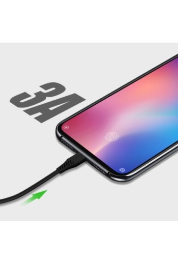 Caricabatterie da parete USB doppio 3A con cavo Smart IC USB-C serie Swissten Slim - nero