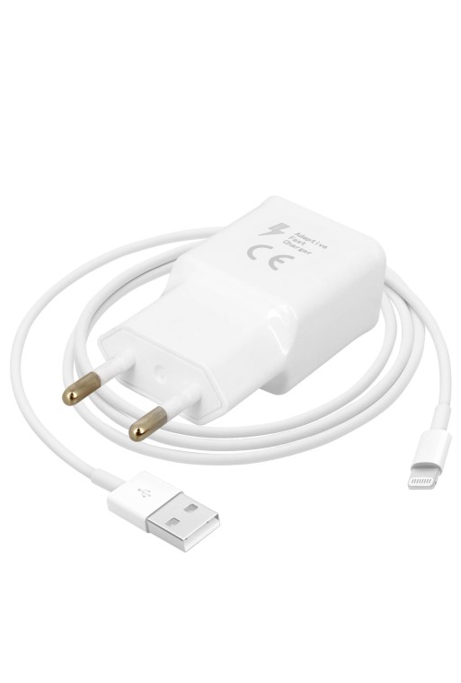 Caricabatteria Fast Charge 1 5 A con Cavo Lightning - Bianco