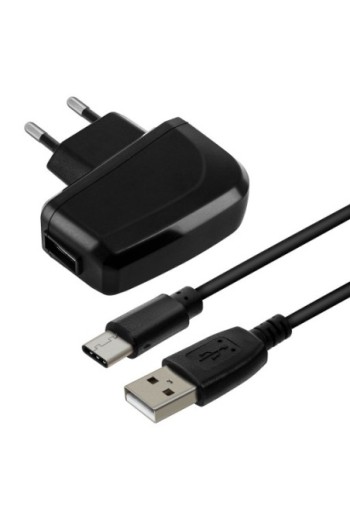 Caricabatterie 2A/5V + Cavo USB Type C Bluestar - Nero per Smartphone e Tablet