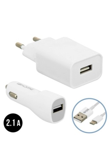 Pack Caricatore Settore 2.1A + Accendisigari + Cavo USB tipo C