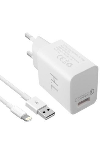 Caricabatterie da muro presa USB – potenza 1A + Cavo Lightning iPhone 5 5s 6 6s 6+ …