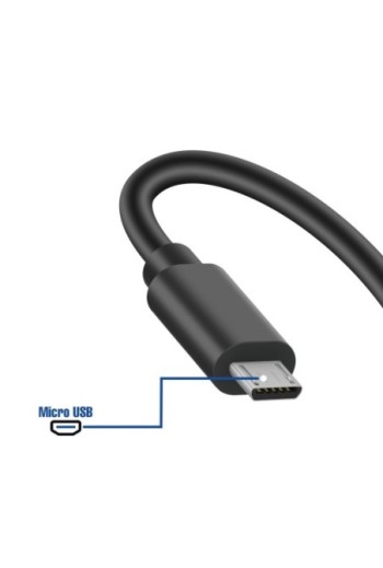 Caricatore Micro USB 2A con cavo integrato 1 2m - Blue Star Nero