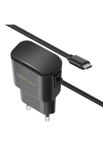 Caricatore Micro USB 2A con cavo integrato 1 2m - Blue Star Nero