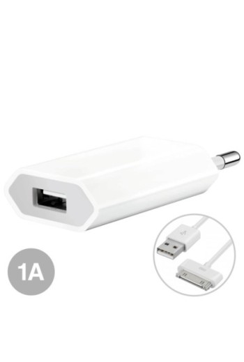 Caricabatterie da muro USB + Cavo Apple 30-pin – Bianco