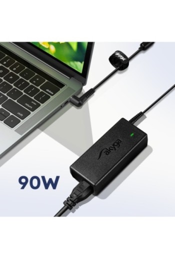Caricabatterie da muro PC portatile 90W Laptop Connettore 5 5 x 2 5 mm Nero Akyga