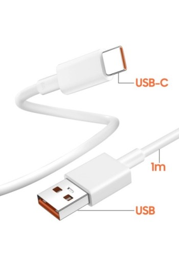 Caricabatterie da muro 120W con cavo da USB a USB-C Bianco