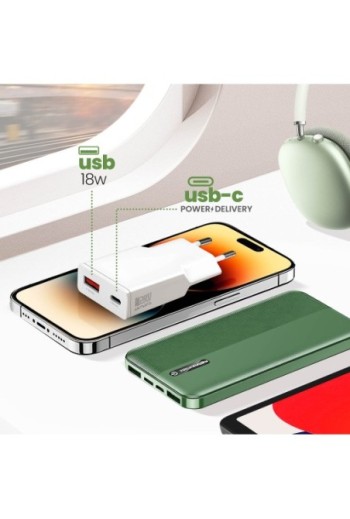 Caricabatterie da muro USB-C GaN 20W + USB - 4smarts PDPlug Duos Slim bianco