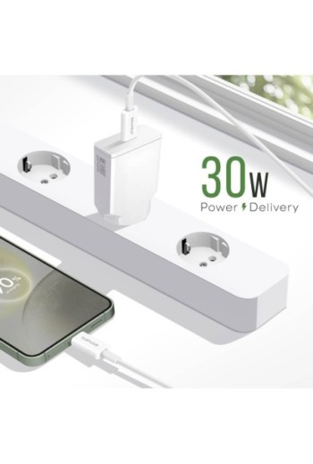 Caricabatterie da muro USB-C GaN 30W - 4smarts PDPlug Slim bianco