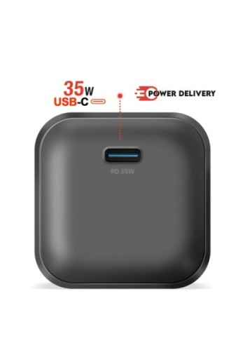 Caricabatterie USB-C GaN 35W rapido compatto - Swissten nero