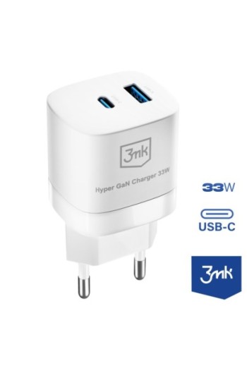 Caricabatterie USB + USB-C 33W 3mk - bianco