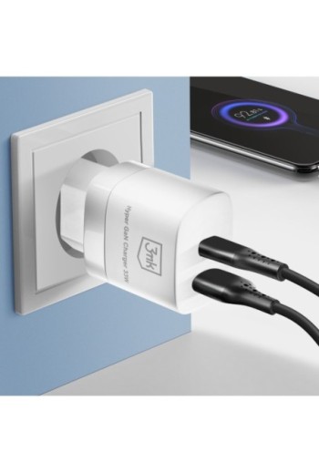 Caricabatterie USB + USB-C 33W 3mk - bianco