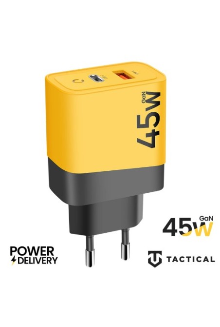 Caricabatterie GaN USB + USB-C 45W - Tactical Microgrid giallo