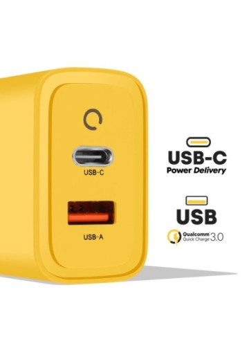 Caricabatterie GaN USB + USB-C 45W - Tactical Microgrid giallo