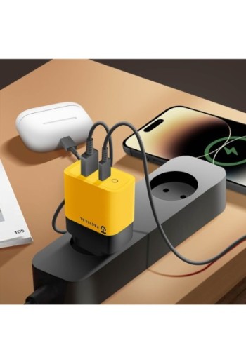 Caricabatterie GaN USB + USB-C 45W - Tactical Microgrid giallo