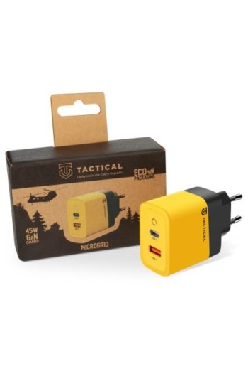 Caricabatterie GaN USB + USB-C 45W - Tactical Microgrid giallo