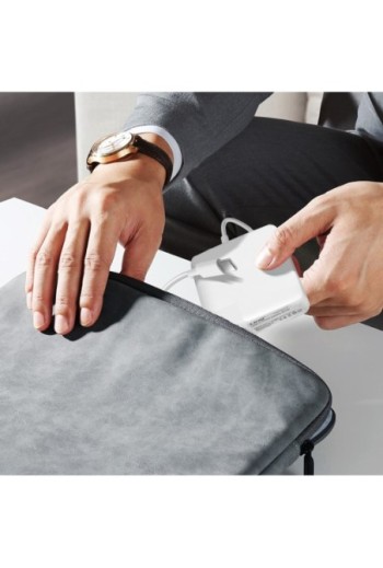 Caricabatterie USB-C Power Delivery 61W con cavo da 2 metri per MacBook LinQ - bianco