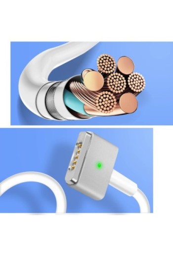 Caricabatterie MacBook MagSafe 2 Magnetico Carica Rapida 85W Indicatore LED - Bianco