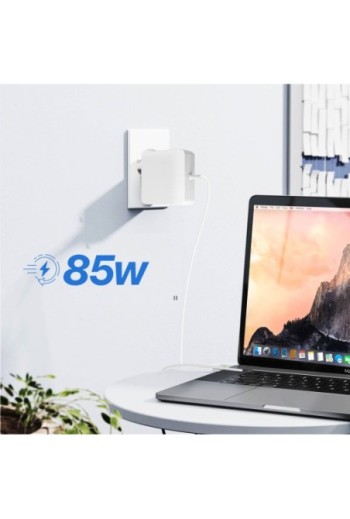 Caricabatterie MacBook MagSafe 2 Magnetico Carica Rapida 85W Indicatore LED - Bianco