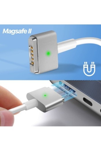 Caricabatterie MacBook MagSafe 2 Magnetico Carica Rapida 85W Indicatore LED - Bianco