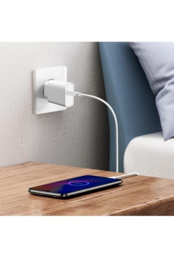 Pack 2-in-1: Caricatore USB-C da 20W + Auricolari Cablati Lightning Kit Mani Libere - Bianco