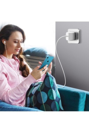 Pack 2-in-1: Caricatore USB-C da 20W + Auricolari Cablati Lightning Kit Mani Libere - Bianco