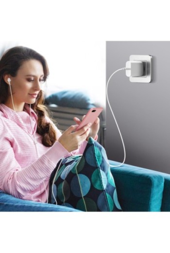 Pack 2-in-1: Caricatore USB-C da 20W + Auricolari Cablati Jack 3 5 mm Kit Mani Libere - Bianco