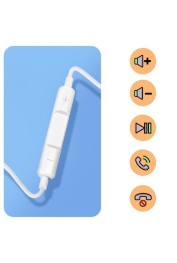 Pack 2-in-1: Caricatore USB-C da 20W + Auricolari Cablati Jack 3 5 mm Kit Mani Libere - Bianco