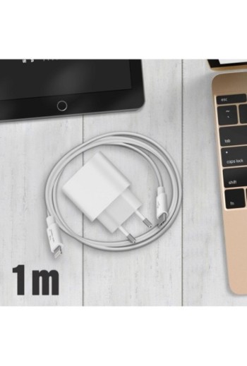 Caricabatterie da Muro USB-C + Cavo Lightning Ricarica Ultra-veloce Power Delivery 20W - Bianco