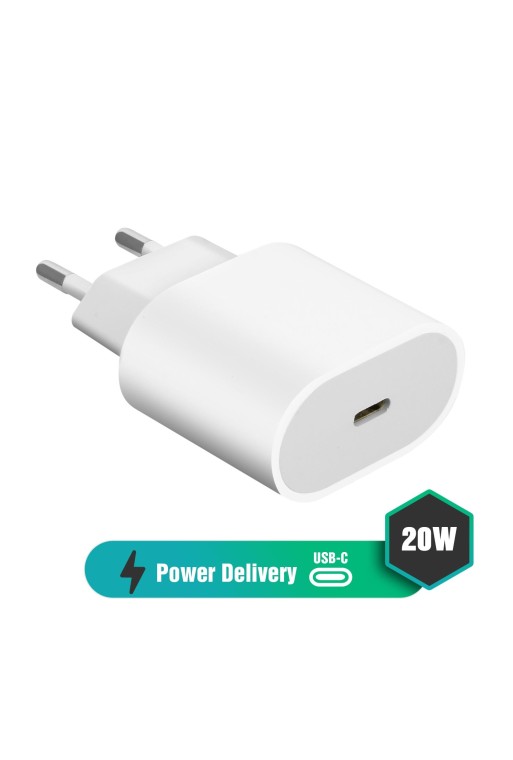 Caricatore da Parete USB-C Power Delivery 20W Fast Charge - Bianco