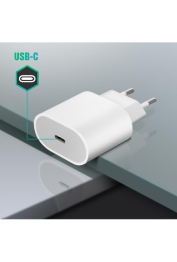 Caricatore da Parete USB-C Power Delivery 20W Fast Charge - Bianco