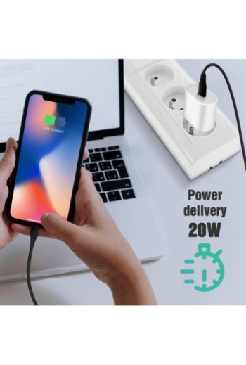 Caricatore da Parete USB-C Power Delivery 20W Fast Charge - Bianco