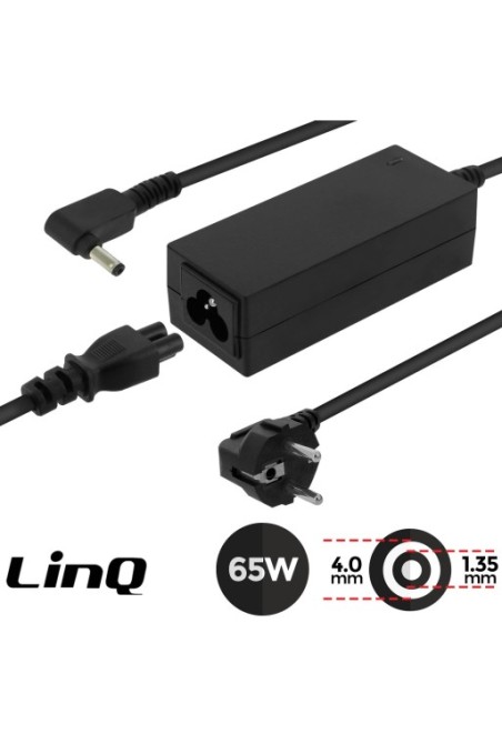 Caricabatterie a Muro PC 65W 19V 3.42A estremità 4.0*1.35 mm LinQ - Nero per Asus