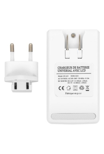 Caricabatterie universale con LCD + porta USB 1A