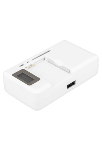 Caricabatterie universale con LCD + porta USB 1A
