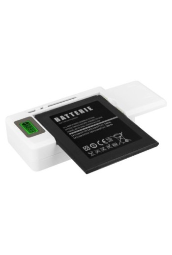 Caricabatterie universale con LCD + porta USB 1A