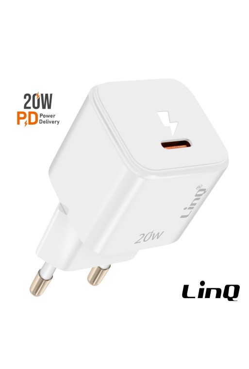 Caricatore da Muro USB-C Power Delivery 20W - LinQ Bianco