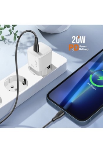 Caricatore da Muro USB-C Power Delivery 20W - LinQ Bianco